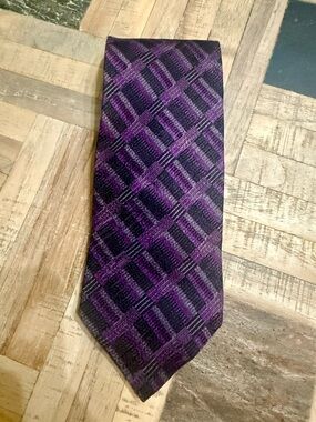 Vintage KOLTE Italy Designer Silk Tie - Purple Sartorial Noir